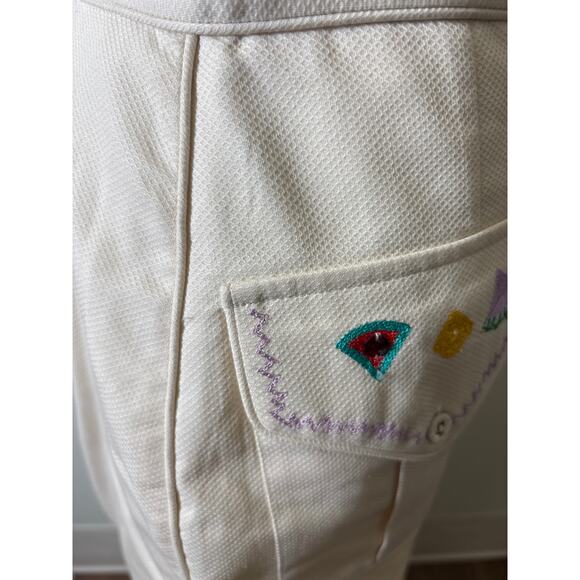 Alemais Off White Paisley Embroidered Cotton Button Up Maxi Skirt Sz 4 - Picture 11 of 11